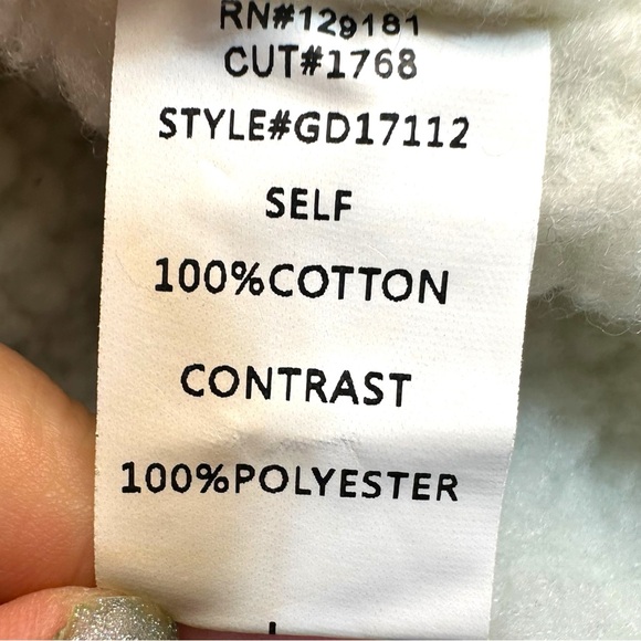 Mebon Sherpa-Lined Denim Jacket NWT Blue Acid Wash Jean Coat Size L - Picture 8 of 10